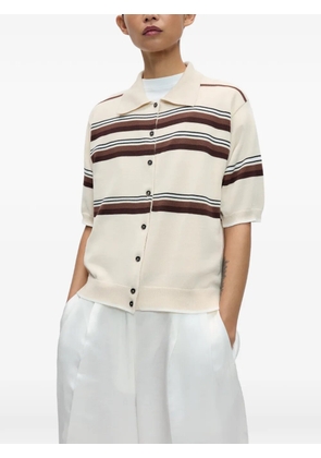 Cordera striped short-sleeve polo shirt - Neutrals