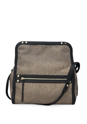Borbonese medium zip-detail shoulder bag - Neutrals