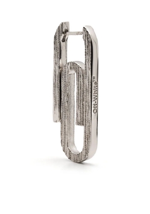 Off-White Paperclip ridged earring - Silver