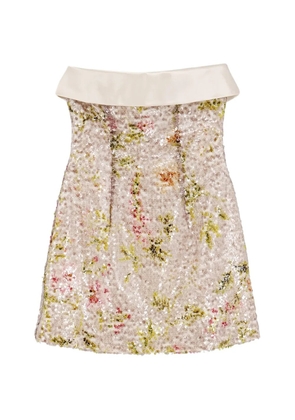 Alberta Ferretti sequin-embellished mini dress - Neutrals