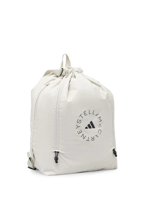 adidas by Stella McCartney logo-print drawstring backpack - Neutrals
