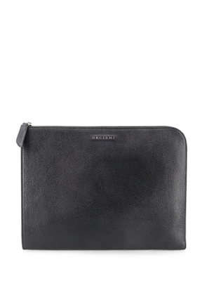 Orciani logo-plaque wash bag - Black
