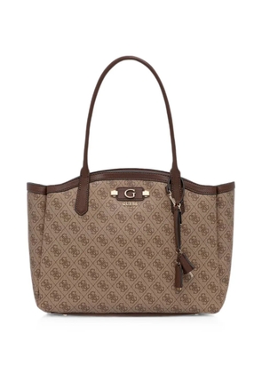 GUESS USA logo-print grained tote bag - Neutrals