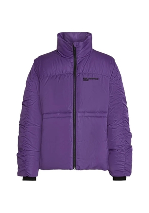 Karl Lagerfeld Jeans ruched-detail puffer jacket - Purple