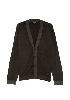 Emporio Armani V-neck virgin-wool cardigan - Green