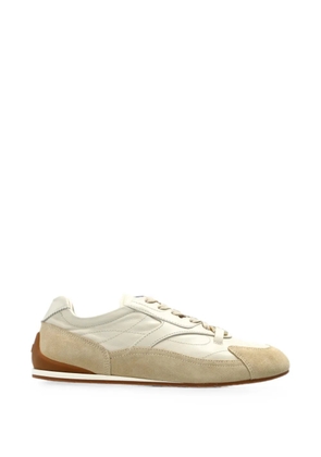 Ferragamo Gancini-plaque leather sneakers - Neutrals