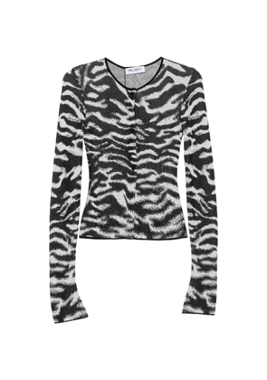 The Attico zebra-print long-sleeve cardigan - Black