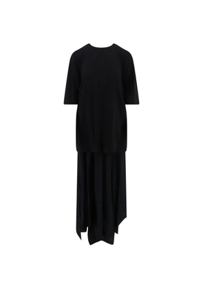 Semicouture Ally layered-effect asymmetric dress - Black