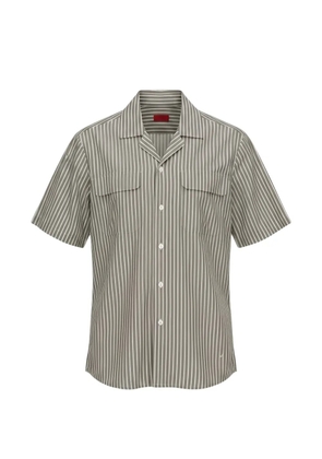 Isaia striped short-sleeve shirt - Grey