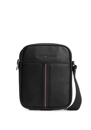 Tommy Hilfiger pebble-effect stripe-detail messenger bag - Black