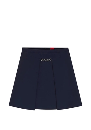 HUGO chain-detail pleated mini skirt - Blue