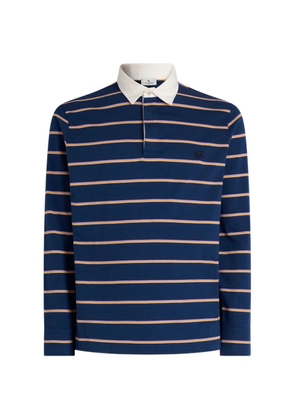 ETRO striped long-sleeve polo shirt - Blue