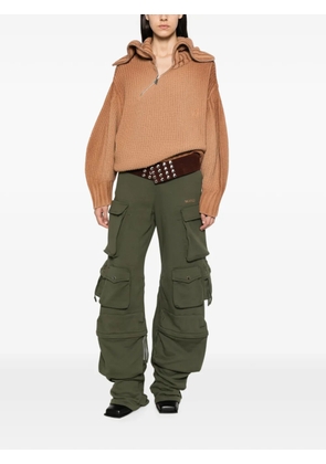 The Attico ribbed-knit asymmetric-hem knitwear - Neutrals