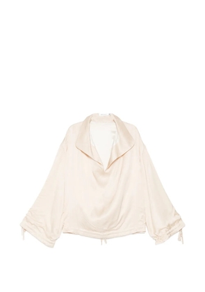 Aya Muse satin-finish V-neck top - Neutrals