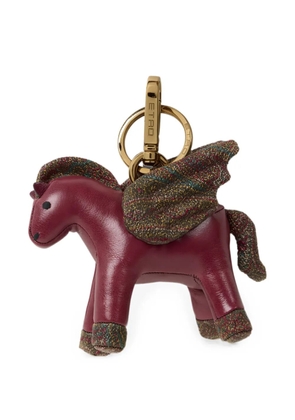 ETRO Pegaso leather bag charm - Red