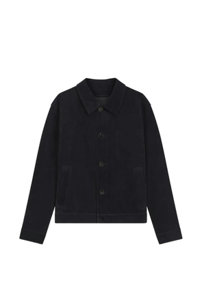 HUGO Ligor suede jacket with stitched breast-pocket detail - Blue