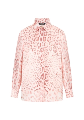 Roberto Cavalli leopard-print silk shirt - Pink