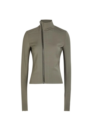 Rick Owens asymmetric-zip high-neck jacket - Grey