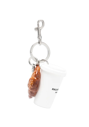 Balenciaga coffee-cup keyring - White