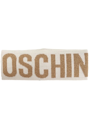 Moschino logo-intarsia knit headband - Neutrals