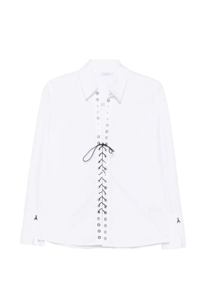 Patrizia Pepe lace-up eyelet-embellished shirt - White