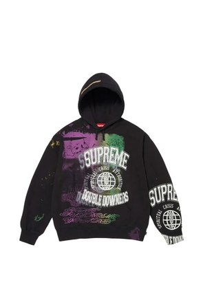 Supreme graphic-print drawstring hoodie - Black