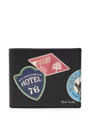 Paul Smith graphic-print leather wallet - Black