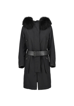 Prada Pre-Owned belted hooded coat - Black