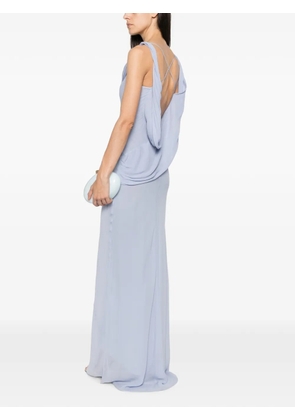 Patrizia Pepe cowl-neck ring-detail maxi dress - Blue