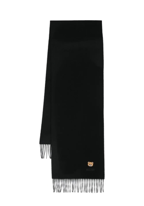 Moschino Teddy Bear-patch scarf - Black