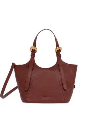 TWINSET buckle-detail pebbled leather tote bag - Red