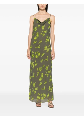Patrizia Pepe floral-print cowl-neck maxi dress - Green