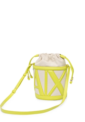Armani Exchange Marisol logo-debossed bucket bag - Yellow