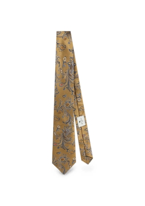 ETRO silk jacquard tie with floral paisley motif - Yellow