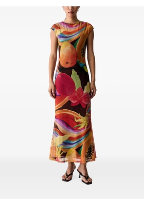 NEVER FULLY DRESSED fruit-print mesh dress - Multicolour