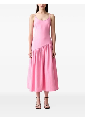 NEVER FULLY DRESSED asymmetric ruffled midi dress - Pink