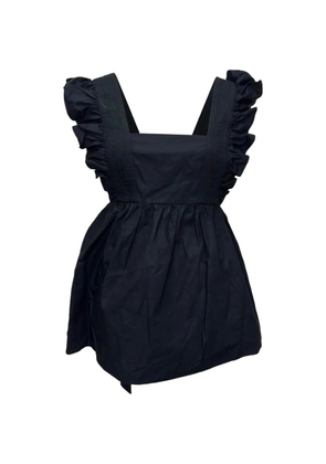 Self-Portrait ruffled tie-back blouse - Black
