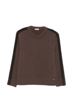 Herno contrast-stripe ribbed-trim sweater - Brown
