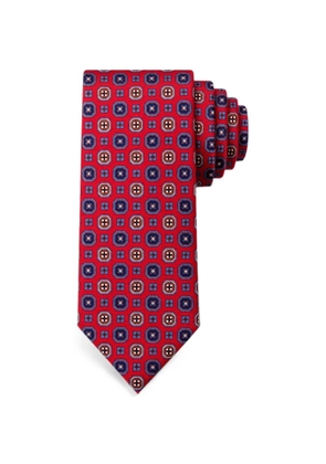 Bona Furtuna geometric-print tie - Red