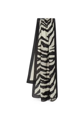 Patrizia Pepe zebra-print scarf - Black