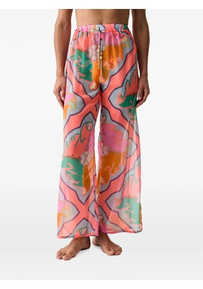 Kurt Geiger London Resort logo-print tassel-detail trousers - Pink