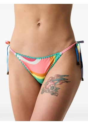 Kurt Geiger London wave-print side-tie bikini bottoms - Pink