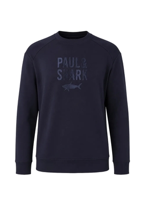 Paul & Shark logo-embroidered raglan-sleeve sweater - Blue