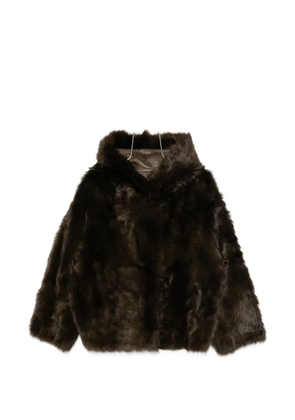 Yves Salomon hooded jacket - Brown