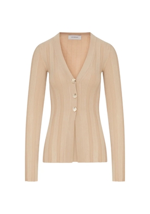Sportmax ribbed-knit V-neck cardigan - Neutrals