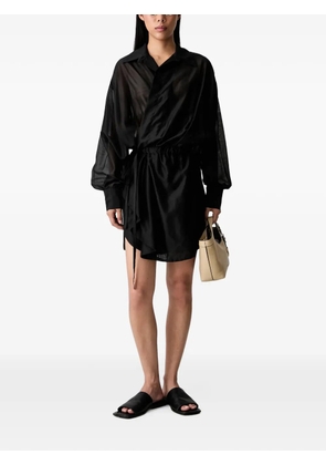 VICOLO sheer wrap-style mini dress - Black