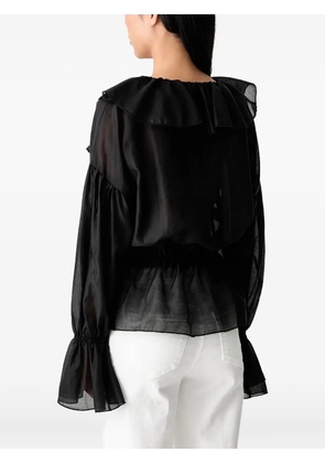 VICOLO ruffled V-neck blouse - Black