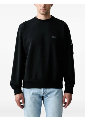 Alpha Industries logo-embroidered zip-pocket sweater - Black