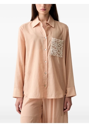 VICOLO crochet-pocket shirt - Neutrals