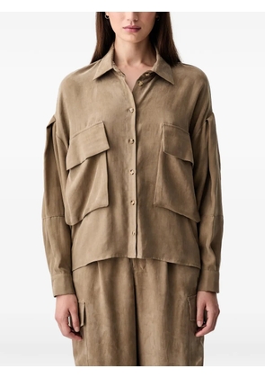 VICOLO flap-pocket drop-shoulder shirt - Neutrals